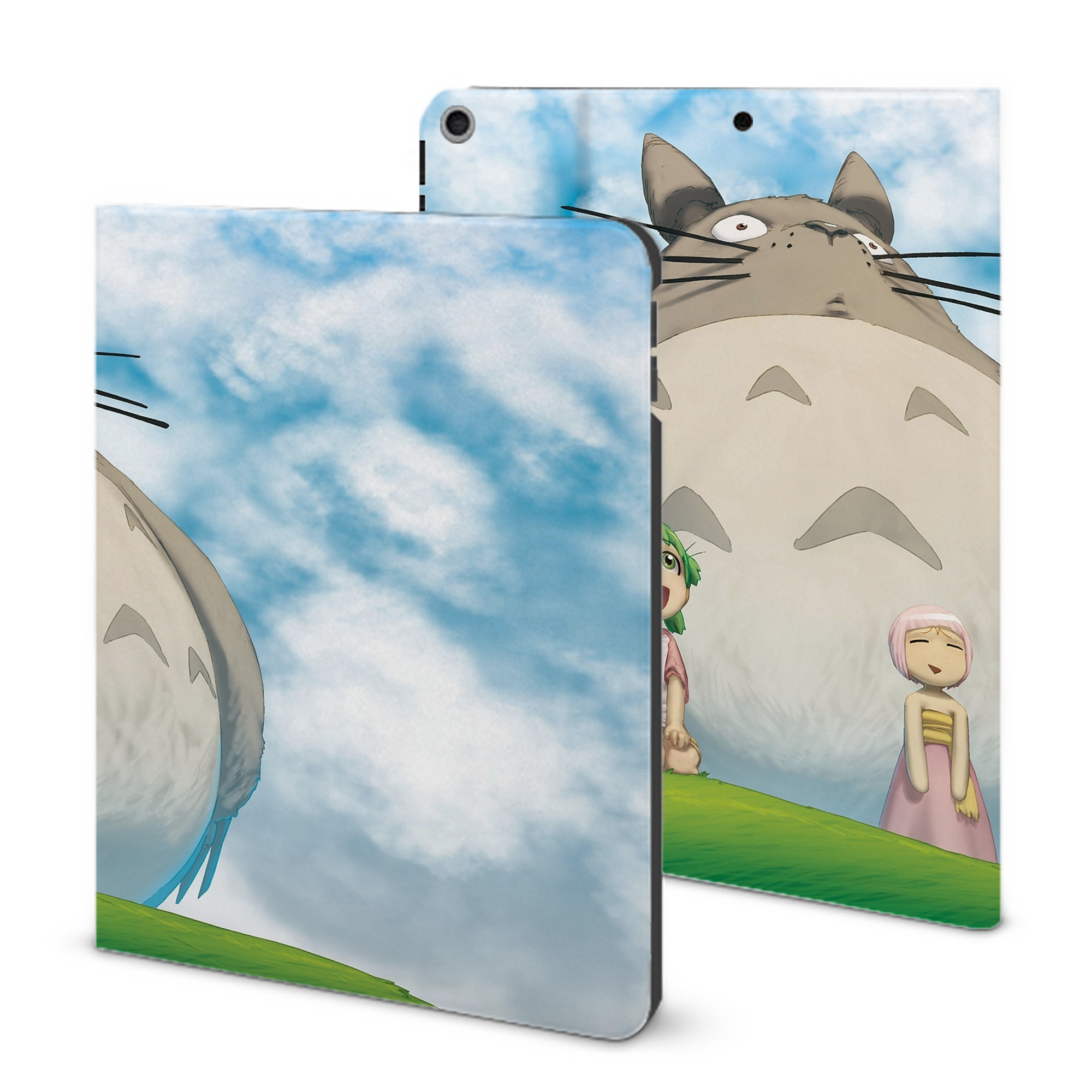 （画像用） となりのトトロ 草壁メイ 草壁サツキ My Neighbor Totoro Satsuki Kusakabe Mei Kusakabe IPad ケース ブック型 PUレザー TPU 耐衝撃 軽量 薄型 ペン収納なし 全面保護 IPad 各モデル対応